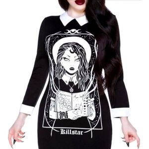 Killstar NWOT Black Gothic Collared Mini "Moonspell" Dress